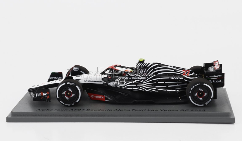 Spark-model Alpha tauri F1  At04 Team Alpha Tauri N 22 Las Vegas Usa Gp 2023 Yuki Tsunoda 1:43 Bílá Černá