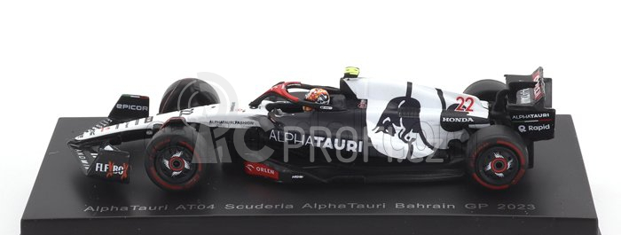 Spark-model Alpha tauri F1  At04 Team Alpha Tauri N 22 Season 2023 Yuki Tsunoda 1:64 Modrá Bílá