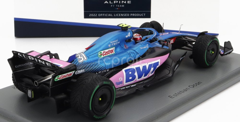 Spark-model Alpine F1 A522 Team Alpine Bwt N 31 4th Japan Gp 2022 Esteban Ocon 1:43 Modrá Růžová