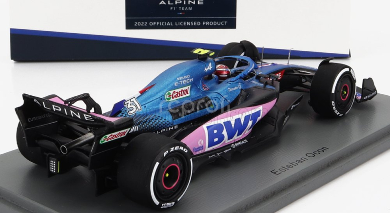 Spark-model Alpine F1 A522 Team Alpine Bwt N 31 5th Austrian Gp 2022 - 100th Gp Esteban Ocon 1:43 Modrá Růžová