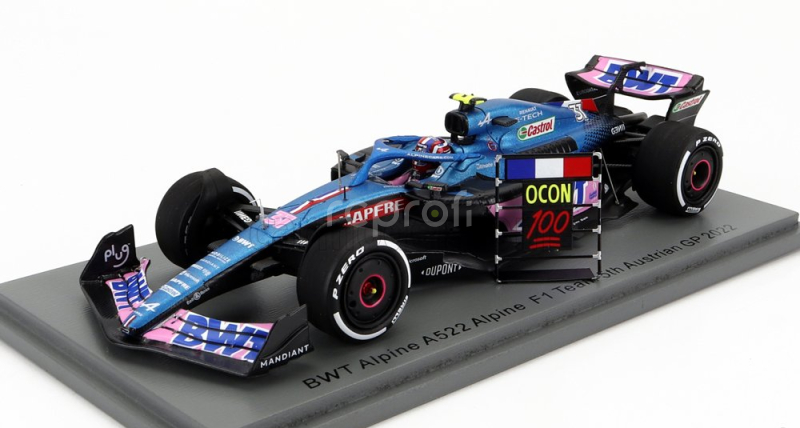 Spark-model Alpine F1 A522 Team Alpine Bwt N 31 5th Austrian Gp 2022 - 100th Gp Esteban Ocon 1:43 Modrá Růžová