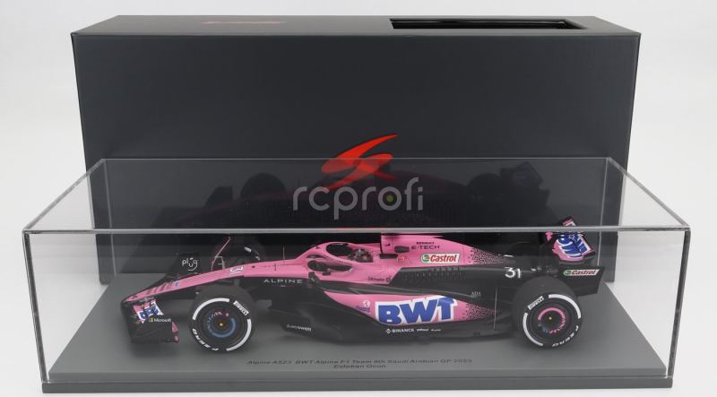 Spark-model Alpine F1  A523 Team Bwt Alpine N 31 Season 2023 Esteban Ocon 1:18 Růžová Modrá