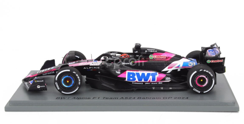 Spark-model Alpine F1  A524 Team Bwt Alpine N 31 Bahrain Gp 2024 Esteban Ocon 1:43 Černá Modrá Růžová