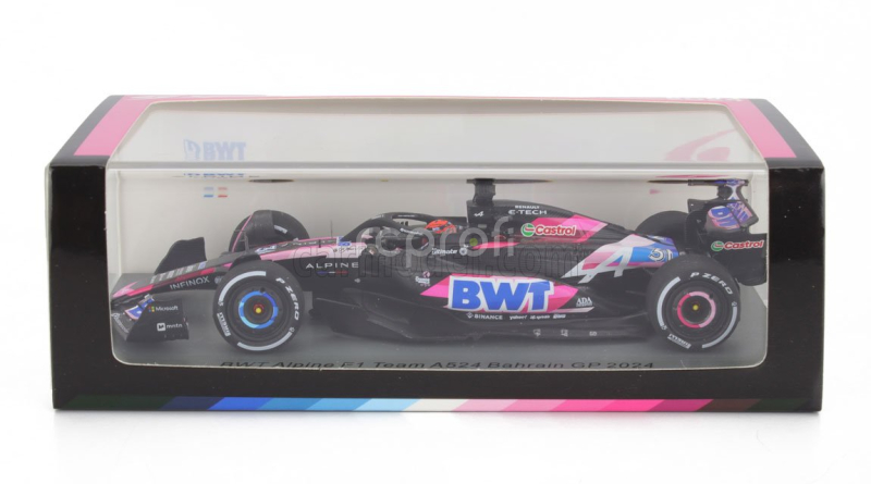 Spark-model Alpine F1  A524 Team Bwt Alpine N 31 Bahrain Gp 2024 Esteban Ocon 1:43 Černá Modrá Růžová