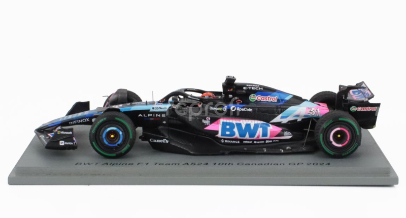 Spark-model Alpine F1  A524 Team Bwt Alpine N 31 Canada Gp 2024 Esteban Ocon 1:43 Černá Modrá Růžová