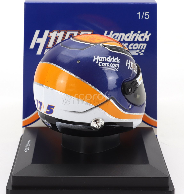 Spark-model Arai helmet Casco Helmet Kyle Larson Team Arrows Mclaren H1100 Nascar Cup Series Season 2024 1:5 Modrá Oranžová Bílá