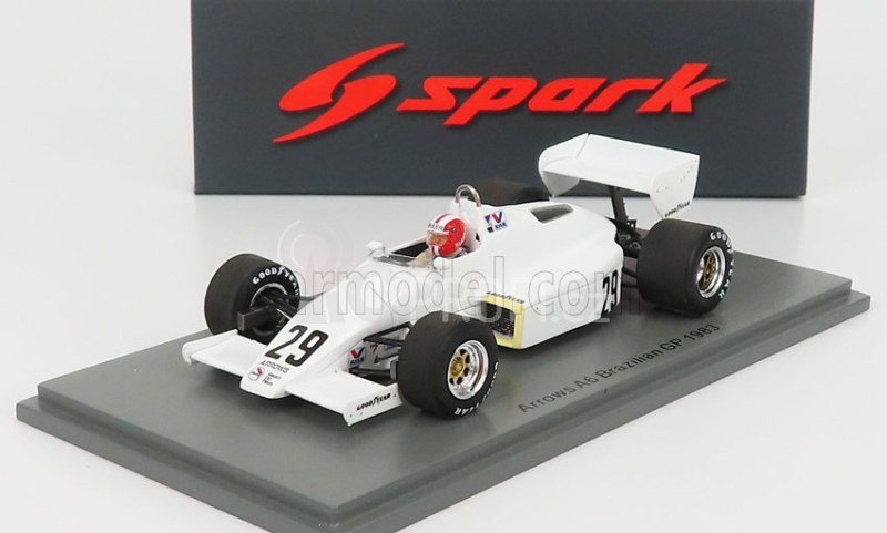 Spark-model Arrows F1  A6 N 29 Brazil Gp 1983 M.surer 1:43 Bílá