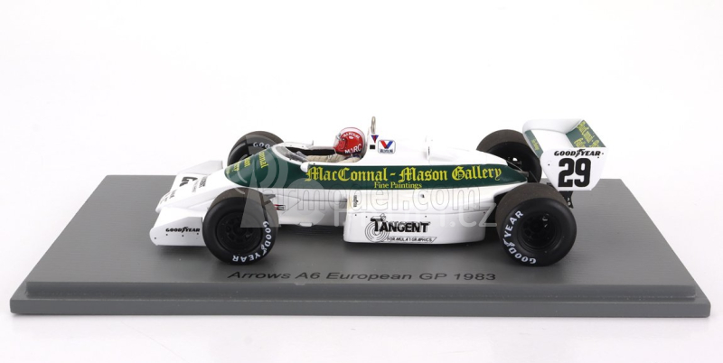 Spark-model Arrows F1  A6 N 29 European Gp 1983 M.surer 1:43 Bílá Zelená