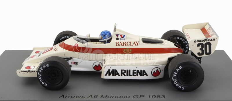 Spark-model Arrows F1  A6 N 30 Monaco Gp 1983 Chico Serra 1:43 Bílá Červená