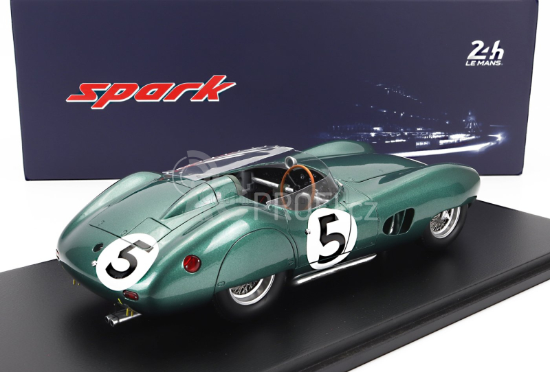 Spark-model Aston martin Dbr1 3.0l Spider Team David Brown Racing Dept. N 5 Winner 24h Le Mans 1959 R.salvadori - C.shelby - Con Vetrina - With Showcase 1:18 Zelená