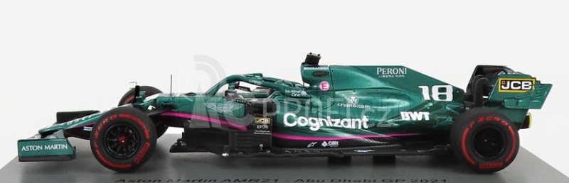 Spark-model Aston martin F1  Amr21 Mercedes M12 Eq Power+ Team Cognizant Formula One N 18 Abu Dhabi Gp 2021 Lance Stroll - 100th Gp 1:43 Zelená