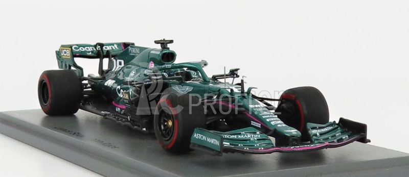 Spark-model Aston martin F1  Amr21 Mercedes M12 Eq Power+ Team Cognizant Formula One N 18 Abu Dhabi Gp 2021 Lance Stroll - 100th Gp 1:43 Zelená