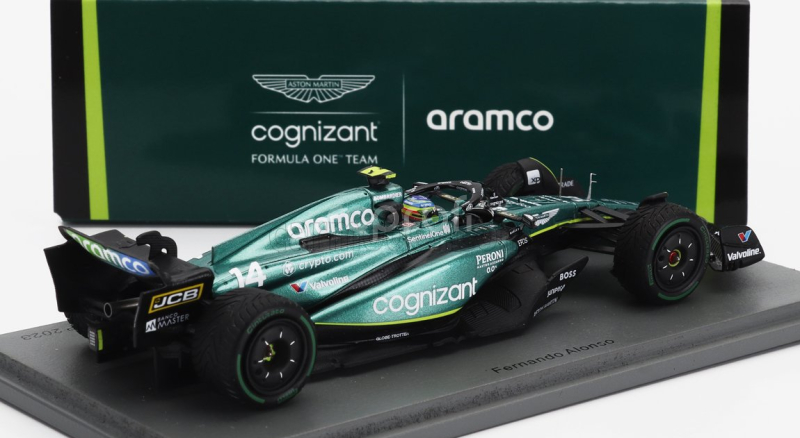 Spark-model Aston martin F1  Amr23 Team Aramco Cognizant N 14 2nd Dutch Gp 2023 Fernando Alonso 1:43 Zelená