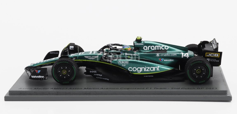 Spark-model Aston martin F1  Amr23 Team Aramco Cognizant N 14 2nd Dutch Gp 2023 Fernando Alonso 1:43 Zelená