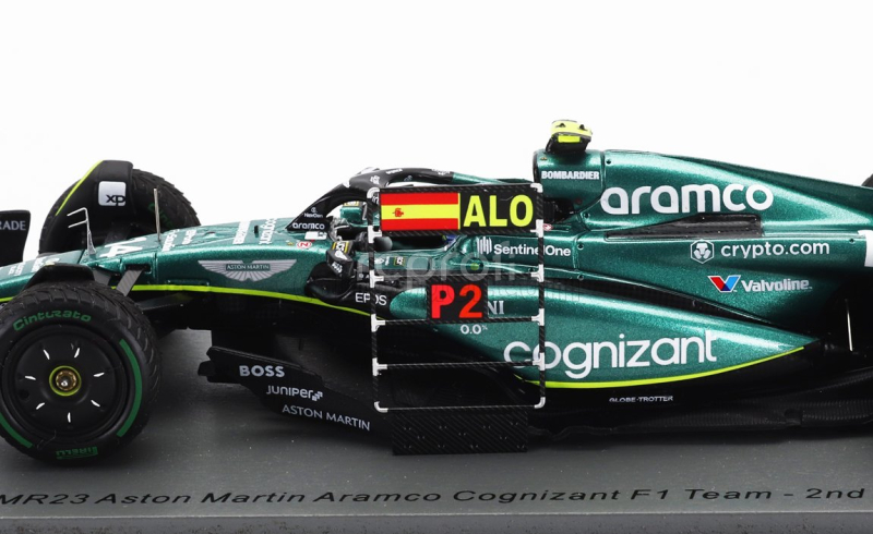 Spark-model Aston martin F1  Amr23 Team Aramco Cognizant N 14 2nd Dutch Gp 2023 Fernando Alonso 1:43 Zelená