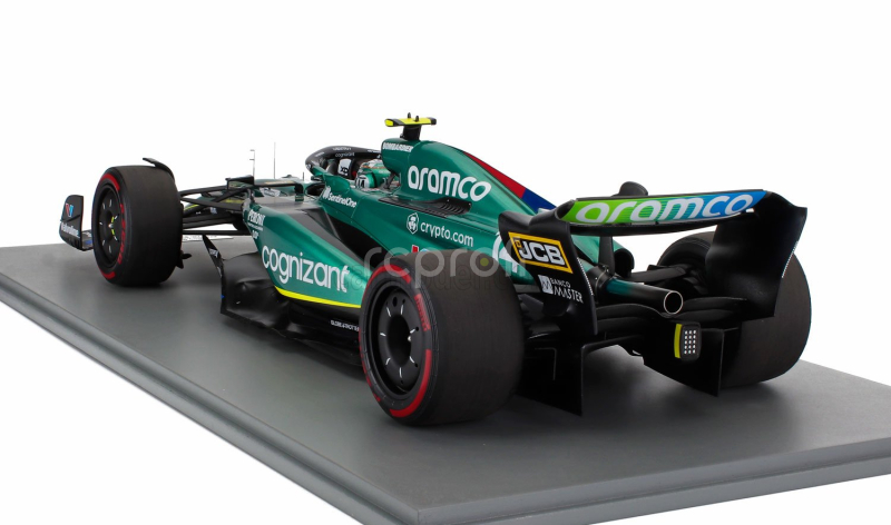 Spark-model Aston martin F1  Amr23 Team Aramco Cognizant N 14 7th British Gp 2023 Fernando Alonso 1:12 Zelená