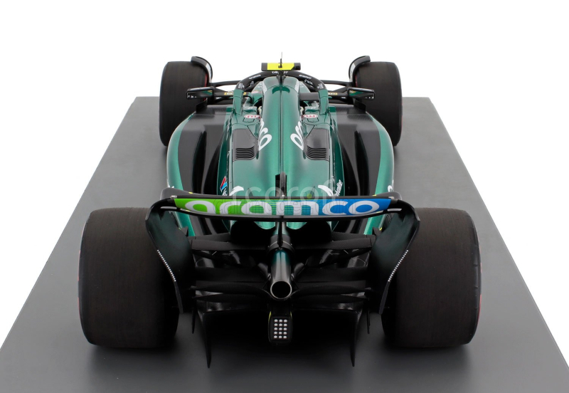 Spark-model Aston martin F1  Amr23 Team Aramco Cognizant N 14 7th British Gp 2023 Fernando Alonso 1:12 Zelená