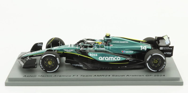 Spark-model Aston martin F1  Amr24 Team Aramco Cognizant N 14 5th Saudi Arabia Gp 2024 Fernando Alonso 1:43 Zelená Černá