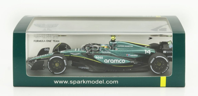 Spark-model Aston martin F1  Amr24 Team Aramco Cognizant N 14 5th Saudi Arabia Gp 2024 Fernando Alonso 1:43 Zelená Černá