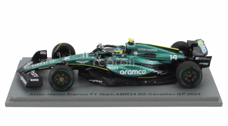 Spark-model Aston martin F1  Amr24 Team Aramco Cognizant N 14 Canada Gp 2024 Fernando Alonso 1:43 Zelená Černá