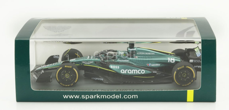 Spark-model Aston martin F1  Amr24 Team Aramco Cognizant N 18 Saudi Arabia Gp 2024 Lance Stroll 1:43 Zelená Černá