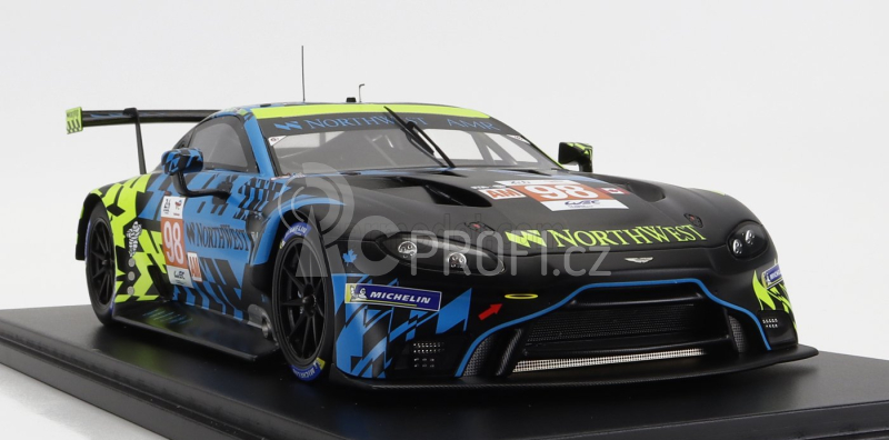 Spark-model Aston martin Vantage Amr 4.0l Turbo V8 Team Northwest Amr 3rd Lmgte Am Class N 98 24h Le Mans 2022 P.dalla Lana - D.pittard - N.thiim - Con Vetrina - With Showcase 1:18 Modrá Černá Žlutá