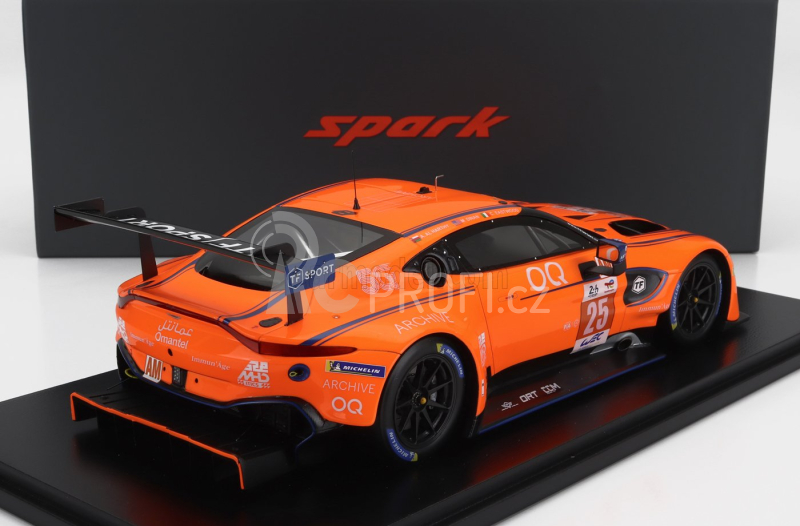 Spark-model Aston martin Vantage Amr 4.0l Turbo V8 Team Ort By Tf N 25 2nd Lmgte Class 24h Le Mans 2023 A.al Harthy - M.dinan - C.eastwood 1:18 Orange