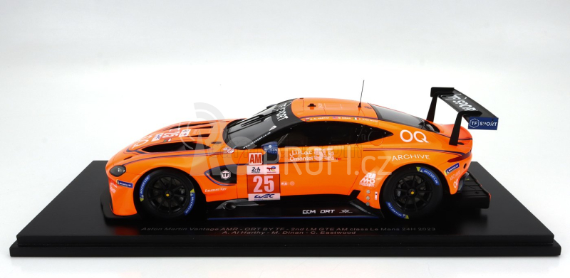 Spark-model Aston martin Vantage Amr 4.0l Turbo V8 Team Ort By Tf N 25 2nd Lmgte Class 24h Le Mans 2023 A.al Harthy - M.dinan - C.eastwood 1:18 Orange