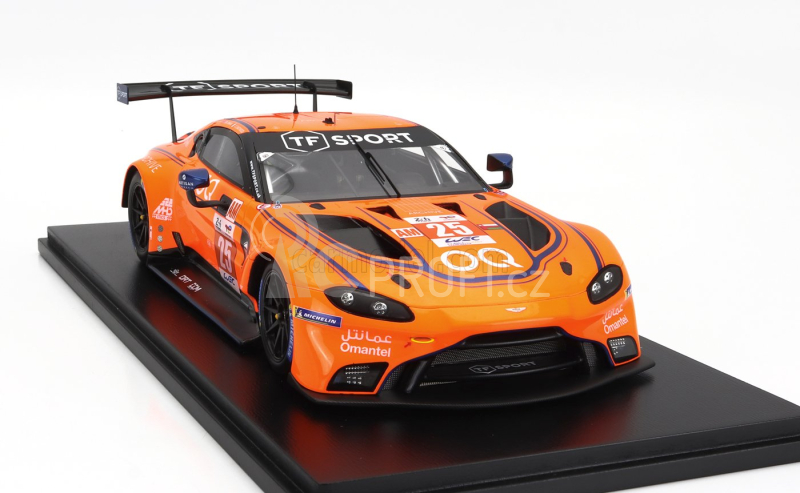 Spark-model Aston martin Vantage Amr 4.0l Turbo V8 Team Ort By Tf N 25 2nd Lmgte Class 24h Le Mans 2023 A.al Harthy - M.dinan - C.eastwood 1:18 Orange