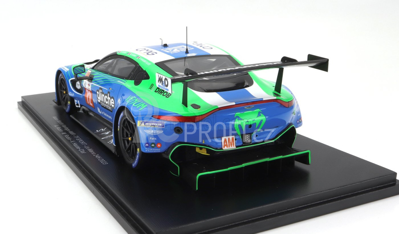 Spark-model Aston martin Vantage Amr 4.0l Turbo V8 Team Tf Sport N 72 24h Le Mans 2023 V.hasse Clot - A.robin - M.robin 1:18 Blue