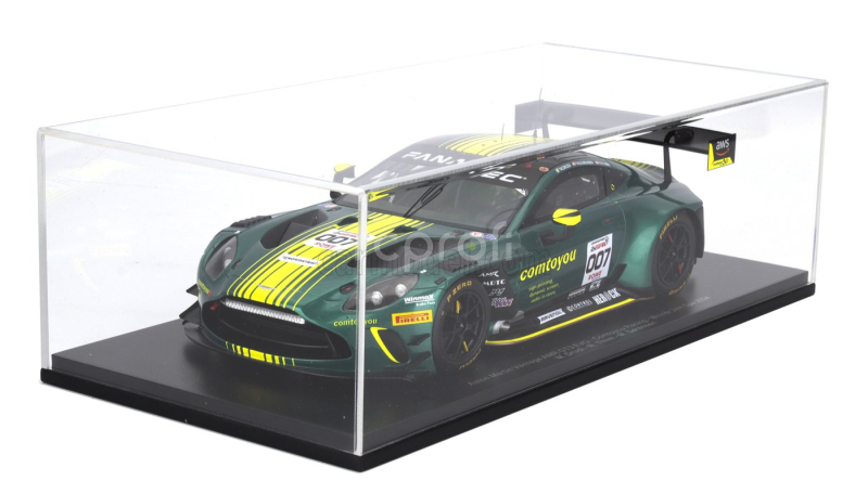 Spark-model Aston martin Vantage Amr Gt3 Evo Team Comtoyou Racing N 007 24h Spa 2024 M.drudi - N.thiim - M.sorensen 1:18 Modrá Žlutá