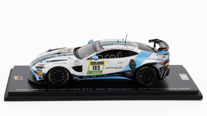 Spark-model Aston martin Vantage Amr Gt3 Team Dorr Motorsport N 169 24h Nurburgring 2024 O.sandberg - A.wenisch - M.funke - P.dorr 1:43 Bílá Modrá Černá