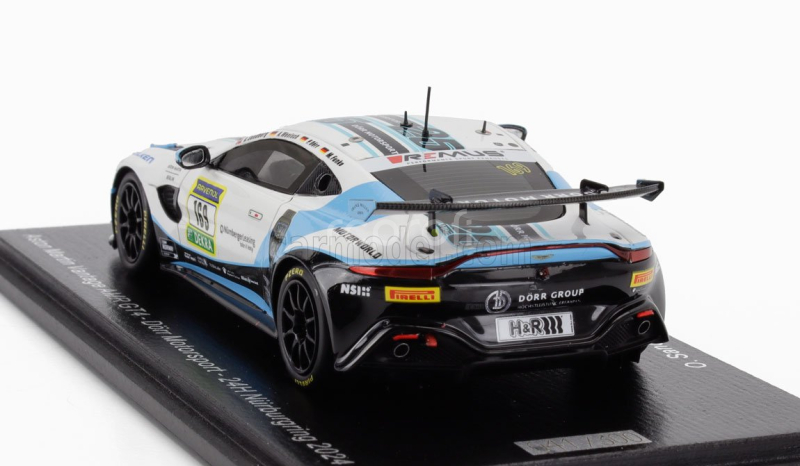 Spark-model Aston martin Vantage Amr Gt3 Team Dorr Motorsport N 169 24h Nurburgring 2024 O.sandberg - A.wenisch - M.funke - P.dorr 1:43 Bílá Modrá Černá