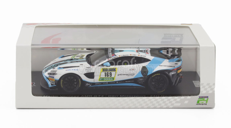 Spark-model Aston martin Vantage Amr Gt3 Team Dorr Motorsport N 169 24h Nurburgring 2024 O.sandberg - A.wenisch - M.funke - P.dorr 1:43 Bílá Modrá Černá