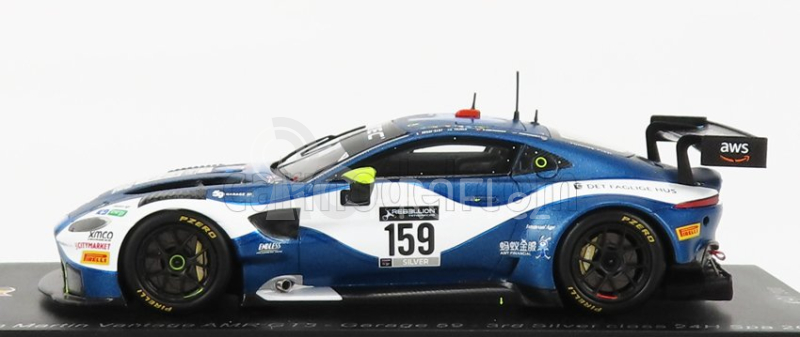 Spark-model Aston martin Vantage Amr Gt3 Team Garge 59 N 159 3rd Silver Class 24h Spa 2021 T.tujula - A.macdowall - N.kjaergaard 1:43 Modrá Bílá