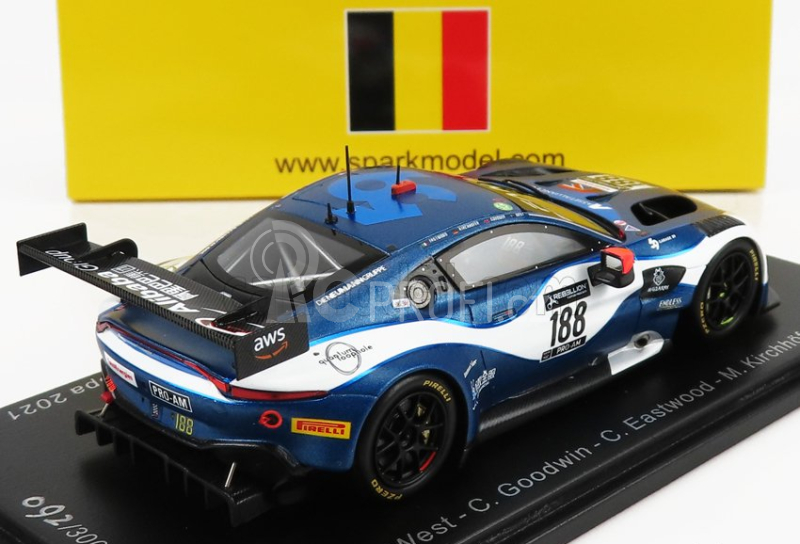 Spark-model Aston martin Vantage Amr Gt3 Team Garge 59 N 188 24h Spa 2021 A.west - C.goodwin - C.eastwood - M.kirchhofer 1:43 2 Tóny Modré Bílé