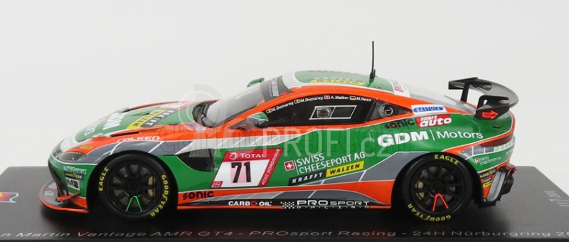 Spark-model Aston martin Vantage Amr Gt4 Team Prosport Racing N 71 24h Nurburgring 2021 G.dumarey - M.dumarey - A.walker - M.hess 1:43 Oranžová Černá Zelená
