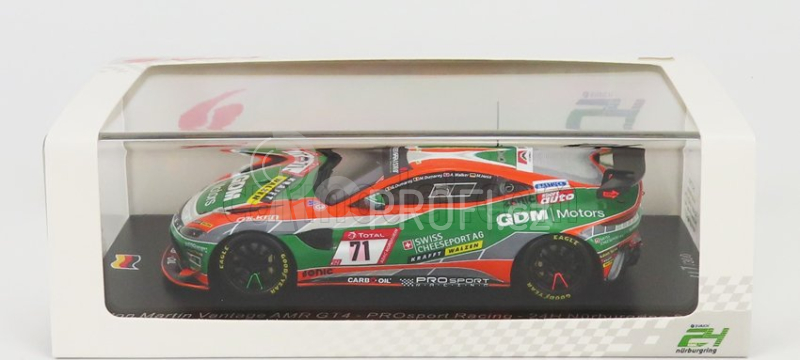Spark-model Aston martin Vantage Amr Gt4 Team Prosport Racing N 71 24h Nurburgring 2021 G.dumarey - M.dumarey - A.walker - M.hess 1:43 Oranžová Černá Zelená