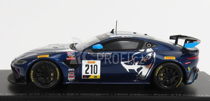 Spark-model Aston martin Vantage Gt4 Team Flying Lizard Motorsport N 210 100th Podium Pirelli Gt4 Austin 2020 M.dinan 1:43 Black