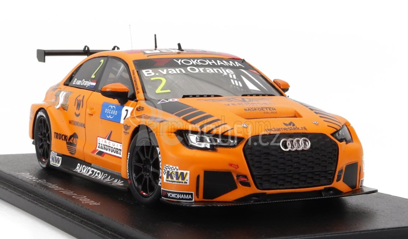 Spark-model Audi A3 Rs3 Lms N 2 Wtcr Zandvoort 2018 Prince Bernhard Van Oranje 1:43 Orange