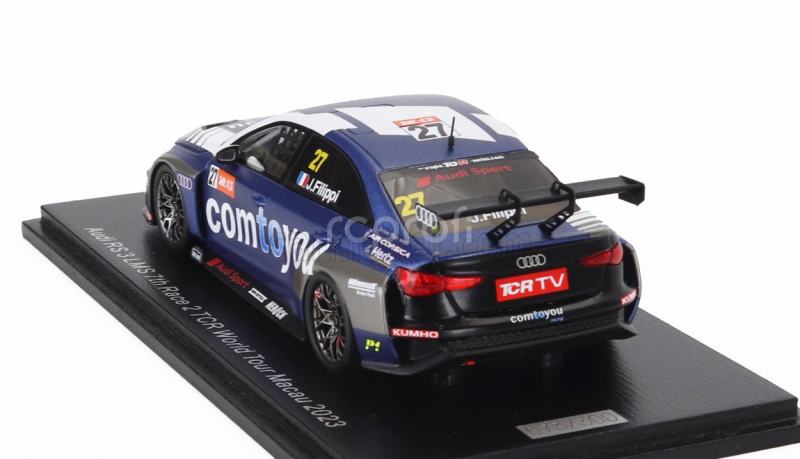 Spark-model Audi A3 Rs3 Lms N 27 Tcr Worl Tour Macau Race 2 2023 John Filippi 1:43 Modrá Bílá