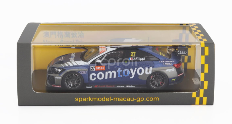Spark-model Audi A3 Rs3 Lms N 27 Tcr Worl Tour Macau Race 2 2023 John Filippi 1:43 Modrá Bílá