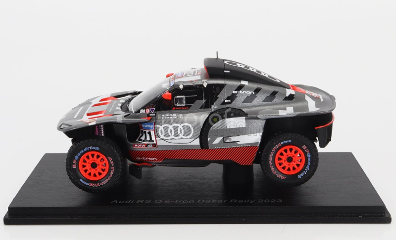Spark-model Audi Q E-tron Rs Team Audi Sport N 211 Rally Dakar 2023 Mattias Ekstrom - Emil Bergkvist 1:43 Šedá Stříbrná Černá