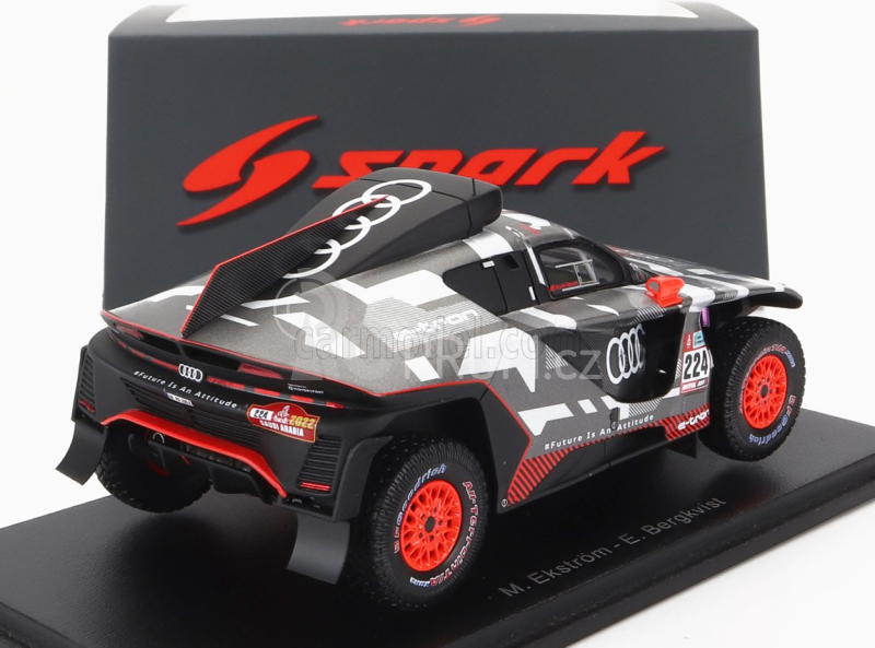 Spark-model Audi Q E-tron Rs Team Audi Sport N 224 Rally Dakar 2022 M.ekstrom - E.bergkvist 1:43 Šedá Stříbrná Černá