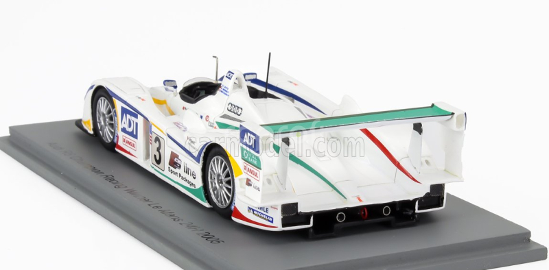 Spark-model Audi R8 3.6l Turbo Team Adt Champion Racing N 3 Winner 24h Le Mans 2005 Tom Kristensen - Jj Leto - Marco Werner 1:43 Bílá Zelená