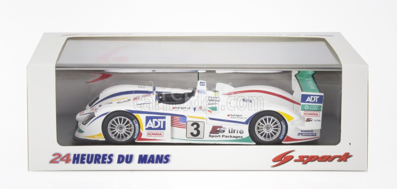 Spark-model Audi R8 3.6l Turbo Team Adt Champion Racing N 3 Winner 24h Le Mans 2005 Tom Kristensen - Jj Leto - Marco Werner 1:43 Bílá Zelená