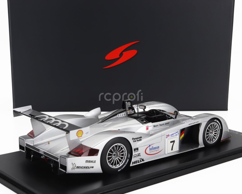Spark-model Audi R8 3.6l Turbo V8 Team Audi Sport Joest N 7 3rd 24h Le Mans 2000 Michele Alboreto - Rinaldo Capello - Christian Abt 1:18 Stříbrná Černá