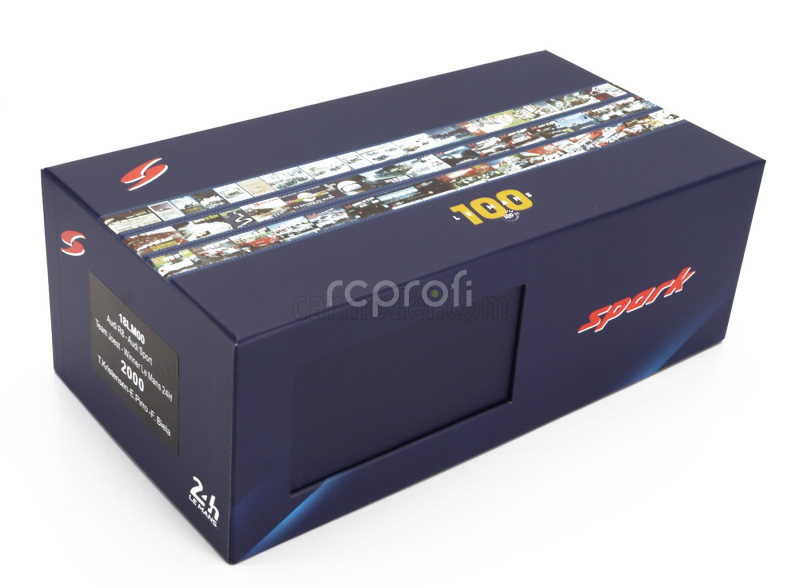 Spark-model Audi R8 3.6l Turbo V8 Team Audi Sport Joest N 8 Winner 24h Le Mans 2000 Frank Biela - Tom Kristensen - Emanuele Pirro 1:18 Silver Red
