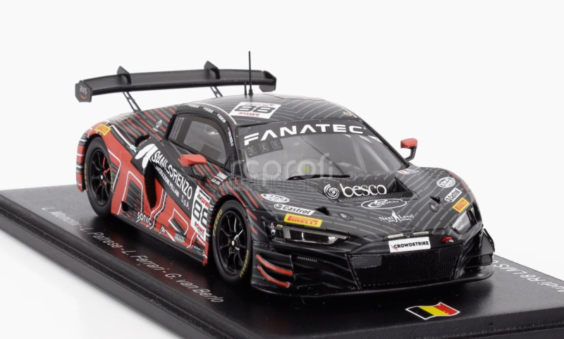 Spark-model Audi R8 Lms Gt3 Evo Ii 5.2l V10 Team Tresor Attempto Racing N 88 24h Spa 2024 Leonardo Moncini - Lorenzo Patrese - Lorenzo Ferrari - Glenn Van Berlo 1:43 Šedá Červená