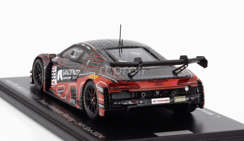 Spark-model Audi R8 Lms Gt3 Evo Ii 5.2l V10 Team Tresor Attempto Racing N 88 24h Spa 2024 Leonardo Moncini - Lorenzo Patrese - Lorenzo Ferrari - Glenn Van Berlo 1:43 Šedá Červená